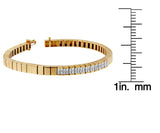 14K Yellow Gold Princess Cut Diamond Banded Bracelet (1.00 cttw, G-H Color, VS1-VS2 Clarity)-3 thumbnail 4