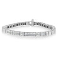 14K white gold bracelet with princess cut diamond stones