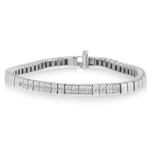 14K White Gold Princess Cut Diamond Bracelet (1.00 cttw, H-I Color, SI1-SI2 Clarity)-0