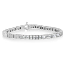 14K White Gold Princess Cut Diamond Bracelet (1.00 cttw, H-I Color, SI1-SI2 Clarity)-2