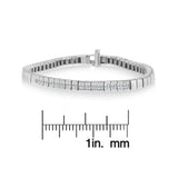 14K White Gold Princess Cut Diamond Bracelet (1.00 cttw, H-I Color, SI1-SI2 Clarity)-3 thumbnail 4