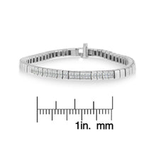 14K White Gold Princess Cut Diamond Bracelet (1.00 cttw, H-I Color, SI1-SI2 Clarity)-3