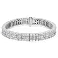 14K white gold bracelet with princess and baguette diamond stones