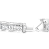14K White Gold 7 7/8 Cttw Princess and Baguette Diamond Eternity Line Tennis Bracelet (G-H Color, SI1-SI2 Clarity) - 7