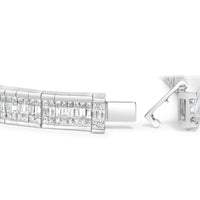 14K White Gold 7 7/8 Cttw Princess and Baguette Diamond Eternity Line Tennis Bracelet (G-H Color, SI1-SI2 Clarity) - 7