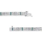 14K White Gold Princess-Cut white and Blue Diamond Fashion Bracelet(3.00 cttw,H-I Color,SI1-SI2 Clarity)-4 thumbnail 5
