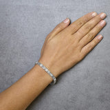 14K White Gold Princess-Cut white and Blue Diamond Fashion Bracelet(3.00 cttw,H-I Color,SI1-SI2 Clarity)-2 thumbnail 3