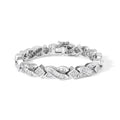 14K White Gold 8 1/5 Cttw Diamond Geometric Twisted Link Bracelet-0
