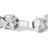 14K White Gold 8 1/5 Cttw Diamond Geometric Twisted Link Bracelet-1 thumbnail 2