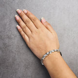 14K White Gold 8 1/5 Cttw Diamond Geometric Twisted Link Bracelet-2 thumbnail 3