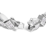 14K White Gold 8 5/8ct Cttw Princess and Baguette Diamond Geometric Twist Link Bracelet (G-H Color, VS1-VS2 Clarity) - 7