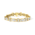 14K Yellow Gold 9 7/8 Cttw Princess and Baguette Diamond Bow and Box Link Tennis Bracelet (G-H Color, VS1-VS2 Clarity) - 7" Inches-0
