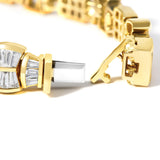 14K Yellow Gold 9 7/8 Cttw Princess and Baguette Diamond Bow and Box Link Tennis Bracelet (G-H Color, VS1-VS2 Clarity) - 7
