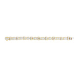 14K Yellow Gold 9 7/8 Cttw Princess and Baguette Diamond Bow and Box Link Tennis Bracelet (G-H Color, VS1-VS2 Clarity) - 7