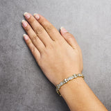 14K Yellow Gold 9 7/8 Cttw Princess and Baguette Diamond Bow and Box Link Tennis Bracelet (G-H Color, VS1-VS2 Clarity) - 7