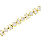 14K Yellow Gold Princess and Baguette Diamond Modern Link Bracelet(7.50 cttw,G-H Color,VS1-VS2 Clarity)-3 thumbnail 4