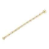 14K Yellow Gold Princess and Baguette Diamond Modern Link Bracelet(7.50 cttw,G-H Color,VS1-VS2 Clarity)-4 thumbnail 5