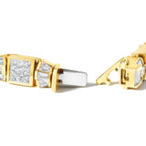 14K Yellow Gold 9.0 Cttw Diamond Alternating Bow and Box Link Bracelet (G-H Color, VS1-VS2 Clarity)- 7