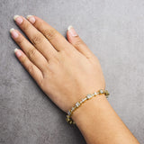 14K Yellow Gold 6 3/4 Cttw Princess and Baguette-Cut Diamond Tennis Bracelet (H-I Color, VS2-SI1 Clarity) - Size 7-2 thumbnail 3