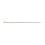 14K Yellow Gold 7.0 Cttw Baguette Cut Diamond Alternating Box and Wave Link Bracelet (G-H Color, VS1-VS2 Clarity) - 7