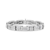14K White Gold 10 5/8 Cttw Diamond Panel Link Bracelet  - 7