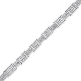 14K White Gold 10 5/8 Cttw Diamond Panel Link Bracelet  - 7