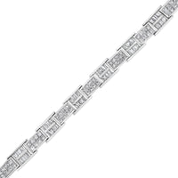 14K White Gold 10 5/8 Cttw Diamond Panel Link Bracelet  - 7