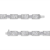 14K White Gold 10 5/8 Cttw Diamond Panel Link Bracelet  - 7