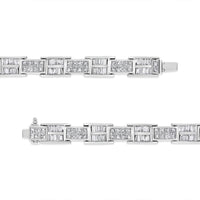 14K White Gold 10 5/8 Cttw Diamond Panel Link Bracelet  - 7