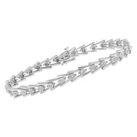 .925 Sterling Silver 1/4 cttw Miracle Set Diamond Sleek and Open 