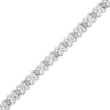 .925 Sterling Silver 1/6 Cttw Miracle Set Diamond Infinity Link and Station Tennis Bracelet (I-J Color, I3 Clarity) - 7.25 
