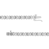 .925 Sterling Silver 1/6 Cttw Miracle Set Diamond Infinity Link and Station Tennis Bracelet (I-J Color, I3 Clarity) - 7.25 