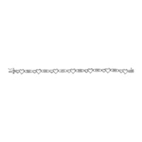 925 Sterling Silver 1/5 Cttw Diamond Double Heart Link Bracelet (I-J Color, I3 Clarity) - 7.25