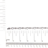 925 Sterling Silver 1/5 Cttw Diamond Double Heart Link Bracelet (I-J Color, I3 Clarity) - 7.25