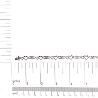 925 Sterling Silver 1/5 Cttw Diamond Double Heart Link Bracelet (I-J Color, I3 Clarity) - 7.25