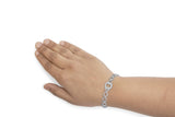 .925 Sterling Silver 1.00 Cttw Diamond Interlinking Open Circle Link Bracelet-2 thumbnail 3
