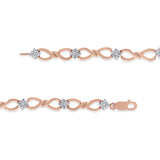 10K Rose Gold Plated .925 Sterling Silver 1/2 Cttw Diamond Infinity Link Tennis Bracelet (H-I Color, I2-I3 Clarity) -7”-4 thumbnail 5