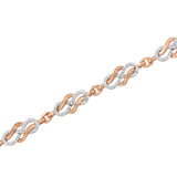 10K Rose Gold 1.0 Cttw Diamond Infinity Loop and Swirl Link Bracelet (I-J Color, I2-I3 Clarity) - 7.25