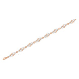 10K Rose Gold 1.0 Cttw Diamond Infinity Loop and Swirl Link Bracelet (I-J Color, I2-I3 Clarity) - 7.25