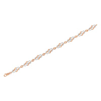 10K Rose Gold 1.0 Cttw Diamond Infinity Loop and Swirl Link Bracelet (I-J Color, I2-I3 Clarity) - 7.25