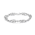 925 sterling silver infinity loop and swirl link bracelet with diamond stones