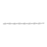 .925 Sterling Silver 1.0 Cttw Diamond Infinity Loop and Swirl Link Bracelet (I-J Color, I2-I3 Clarity) - 7.25