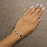 .925 Sterling Silver 1.0 Cttw Diamond Infinity Loop and Swirl Link Bracelet (I-J Color, I2-I3 Clarity) - 7.25