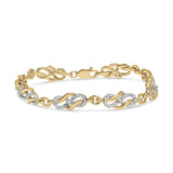 14K yellow gold bracelet with 1.0 ctw diamonds on infinity loop and swirl links thumbnail 1