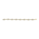 14K Yellow Gold Plated .925 Sterling Silver 1.0 Cttw Diamond Infinity Loop and Swirl Link Bracelet-3 thumbnail 4