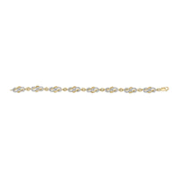 14K Yellow Gold Plated .925 Sterling Silver 1.0 Cttw Diamond Infinity Loop and Swirl Link Bracelet