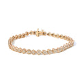 925 sterling silver tennis bracelet with heart diamond stones, 1.0 cttw