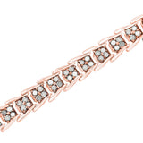 .925 Sterling Silver 2.0 Cttw Diamond Fan-Shaped Fancy Chevron Link Tennis Bracelet-4 thumbnail 5