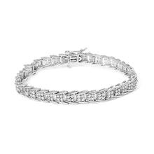 10k White Gold 2 cttw Diamond Fan-Shaped Link Tennis Bracelet (I-J Clarity, I3 Color) - Size 7.25"-0