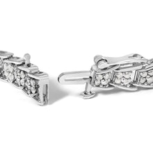 10k White Gold 2 cttw Diamond Fan-Shaped Link Tennis Bracelet (I-J Clarity, I3 Color) - Size 7.25"-1